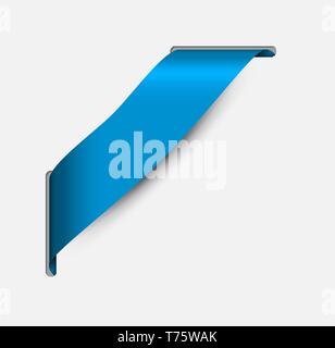 Empty blue corner ribbon - you can write some text on it (sale, new, sold, free, hot, etc) Stock Vector