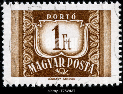 Postage stamp from Hungary in the Postage due series issued in 1969 Stock Photo