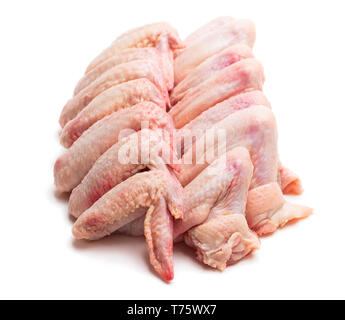 Raw chicken  wings isolated on white Stock Photo