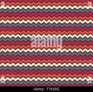 Seamless Ikat color etchnic Background vector Pattern Stock Vector