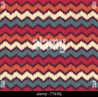 Seamless Ikat color etchnic Background vector Pattern Stock Vector