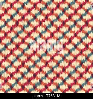 Seamless Ikat color etchnic Background vector Pattern Stock Vector