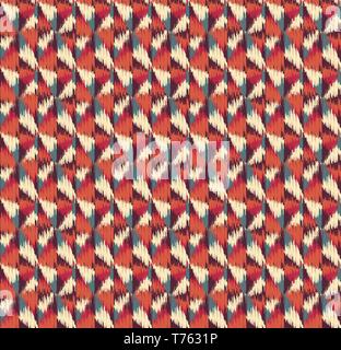 Seamless Ikat color etchnic Background vector Pattern Stock Vector