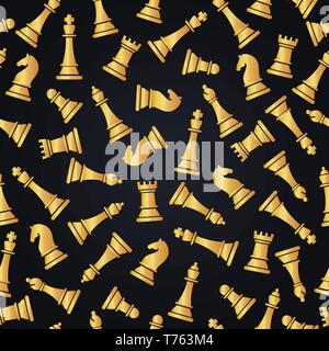 Seamless pattern with chess pieces. Vector illustration Stock Vector