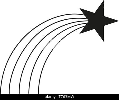 Black and white shooting star silhouette Stock Vector