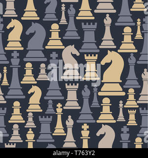 Seamless pattern with chess pieces. illustration Stock Photo