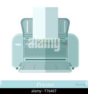flat printer icon isolated on white Stock Vector
