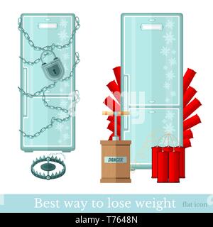 Set of refrigerators. Best way to lose weight Stock Vector