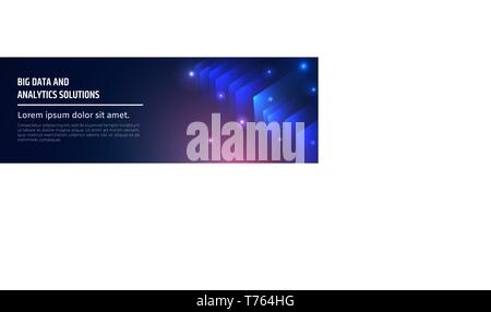 Big Data And Analytics Solutions - Web Banner Template. Stock Vector