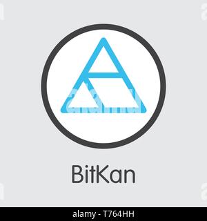 KAN - Bitkan. The Icon of Crypto Currency or Market Emblem. Stock Vector