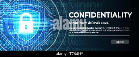 Confidentiality. The Blue Modern Safety Background. Vector. Stock Vector