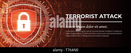 Terrorist Attack. The Red Modern Background. Vector. Stock Vector