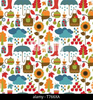 Autumn seamless pattern. Stock Vector