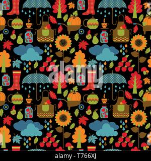 Autumn seamless pattern. Stock Vector
