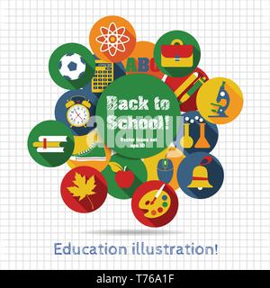 Back to school illustration Stock Vector