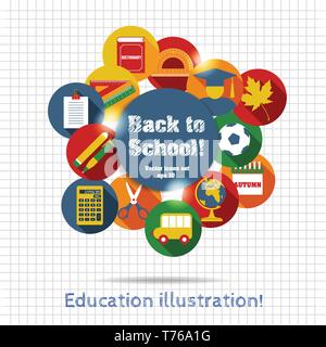Back to school illustration Stock Vector
