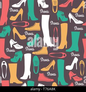 Shoes seamless pattern. Stock Vector