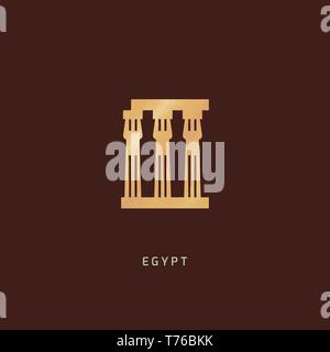 Isolated vector icon of Luxor Temple - the ruins of the temple of Amun-Ra, on the right bank of the Nile, in the southern part of Thebes, within the m Stock Vector