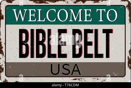 Rusty Web Belt rusty vintage web bible belt Chicago usa plaque sign Stock Vector Image ...