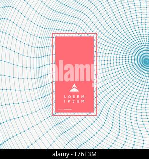 Abstract science or technology background. Graphic design. Network illustration. 3D grid surface. Stock Vector