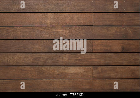 Close up of oiled decking boards used as panelling Stock Photo