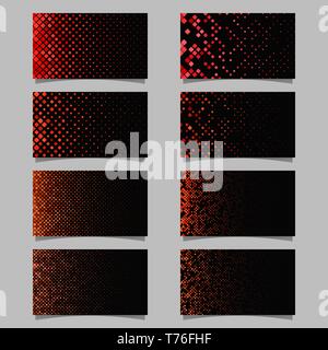 Geometrical rounded square pattern card template background set Stock Vector