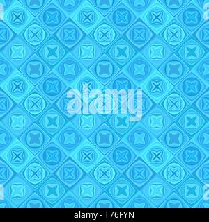 Blue diagonal curved shape pattern - vector mosaic tile background design Stock Vector