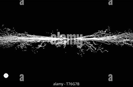 Point Explode. Array with Dynamic Emitted Particles. Abstract Dynamic Background. Vector Illustration. Stock Vector