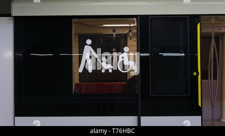 Budapest Hungary 03 15 2019 : The Keleti palyaudvar station from the new Metro line 4 in Budapest, Hungary Stock Photo