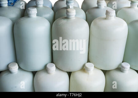 Pail drinking water tank gallon plastic sort set for deal Stock Photo