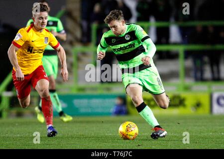 Dayle Grubb for Forest Green Rovers vs Northampton Town at New Lawn, final score 2-1. 01/01/2019 Picture by Andrew Higgins - Thousand Word Media, NO S Stock Photo