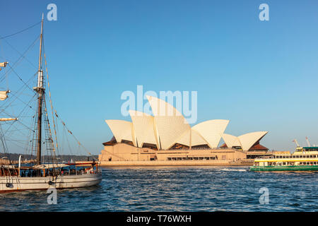 Circular Quay in Sydney is the city's main ferry terminus - situated in the very heart of Sydney Cove. Stock Photo