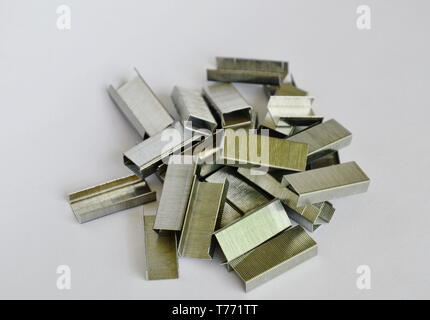 stapler wire for refill on white background Stock Photo