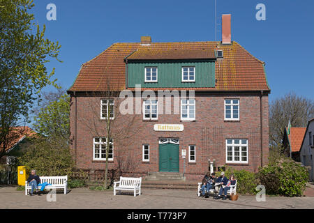 town hall, Spiekeroog Island, East Friesland, Lower Saxony, Germany Stock Photo