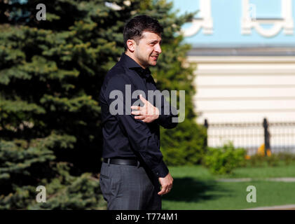 Volodymyr Zelensky is seen after his meeting. Ukrainian newly elected