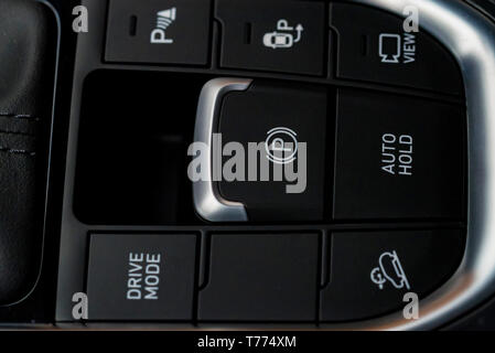 Close up modern car panel with different buttons Stock Photo