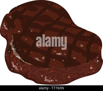 Grilled steak icon. Cartoon of grilled steak vector icon for web design isolated on white background Stock Vector