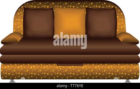 Leather sofa icon. Cartoon of leather sofa vector icon for web design isolated on white background Stock Vector
