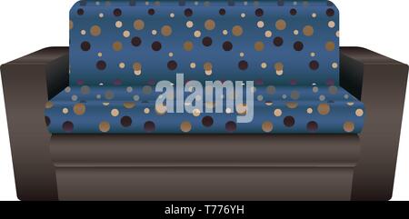Blue dotted sofa icon. Cartoon of blue dotted sofa vector icon for web design isolated on white background Stock Vector