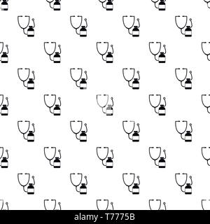 Stethoscope, medical bottle pattern seamless vector repeat geometric for any web design Stock Vector