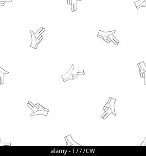 Pistol hand sign pattern seamless vector repeat geometric for any web design Stock Vector
