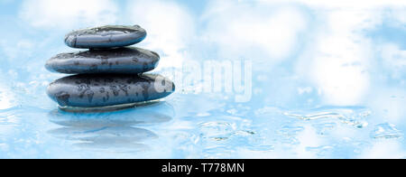 Zen background with the black rocks Stock Photo