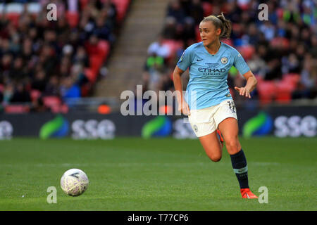 London, UK. 04th May, 2019. Georgia Stanway of Manchester City Women in action. The SSE Women's FA Cup final , Manchester City women  v West Ham Utd women at Wembley Stadium in London on Saturday 4th May 2019.  this image may only be used for Editorial purposes. Editorial use only, license required for commercial use. No use in betting, games or a single club/league/player publications . Credit: Andrew Orchard sports photography/Alamy Live News Stock Photo