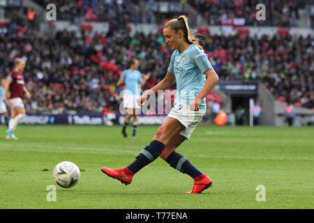 London, UK. 04th May, 2019. Georgia Stanway of Manchester City during the FA Women's Cup Final match between Manchester City Women and West Ham United Ladies at Wembley Stadium on May 4th 2019 in London, England. Credit: PHC Images/Alamy Live News Stock Photo