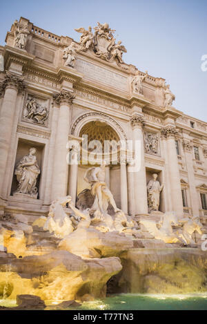 Place of the Trevi Fountain at the end of the day in Rome Italy Stock Photo