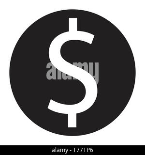 Dollar coin icon.  illustration on white background. Stock Photo