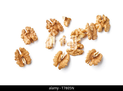 Peeled walnut isolated on white background Stock Photo