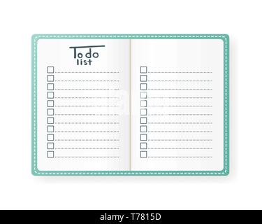 To do list. Page notebook checklist. Vector illustration design Stock Vector