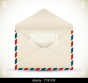 Vector open vintage air mail envelope icon Stock Vector