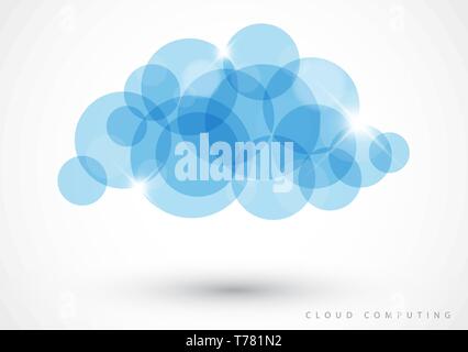 Cloud computing icon made from blue circles - vector illustration Stock Vector